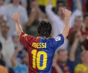 yapboz Leo Messi bir hedef kutluyor